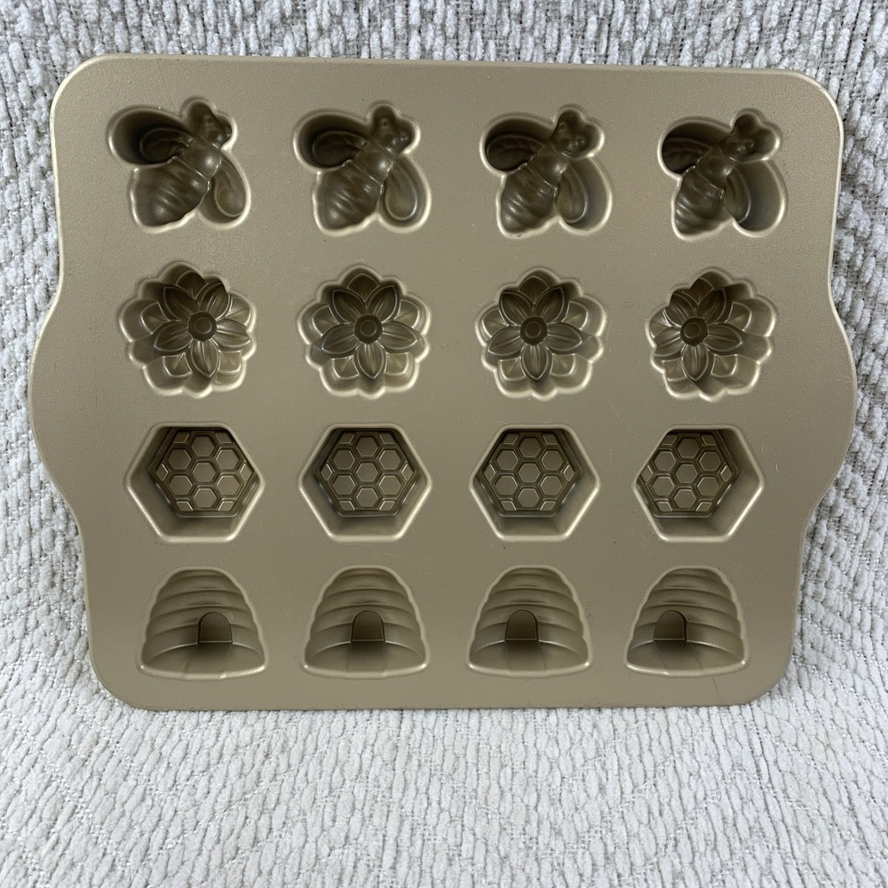 Nordic Ware Gold Bee, Flower & Hive Mini Cakelet Pan